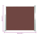 ZNTS Retractable Side Awning 120 x 300 cm Brown 45364