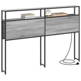Storage Headboard with Shelf Grey sonoma 135 cm Engineered wood 859748