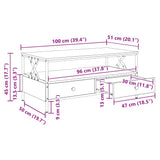 Coffee Table Grey Sonoma 100x51x45 cm Engineered Wood 835302