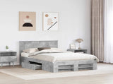 Bed Frame Concrete Grey 120 x 200 cm Engineered Wood 3408784