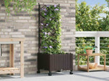 Garden Planter with Trellis&Wheels Brown 40 x 40 x 149 cm PP 3422939