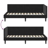 Corner Bed Frame Black 90 x 190 cm Velvet and Engineered wood 42016221
