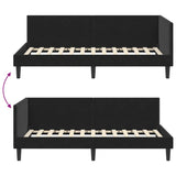 Corner Bed Frame with Headboard Black 90 cm x 190 cm Velvet 42016221