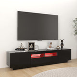 TV Cabinet with LED Lights Black 180x35x40 cm 3081898