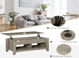 Lift Top Coffee Table w/ Hidden Storage Compartment Open Shelves Lift Tabletop Pop Up Centre Table T3398P343169