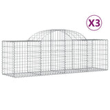 Arched Gabion Baskets 3 pcs 200x50x60/80 cm Galvanised Iron 3146279