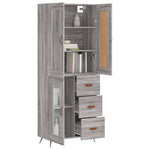 Highboard Grey Sonoma 69.5x34x180 cm Engineered Wood 3199919