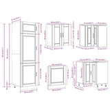 14 Piece Kitchen Cabinet Set "Porto" Black Engineered Wood 3314992