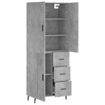 Highboard Concrete Grey 69.5x34x180 cm Engineered Wood 3196031