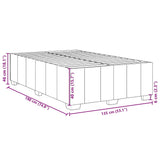 ZNTS Bed Frame without Mattress Dark Grey Double Fabric 3284869