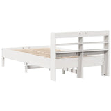 Bed Frame without Mattress White 75x190 cm Small Single Solid Wood Pine 3306913