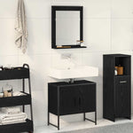 Bathroom Furniture Set with Storage 2 pcs Black 60 x 33 x 60 cm 3334329