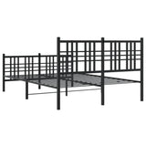 Metal Bed Frame without Mattress with Footboard Black 120x190cm 376339