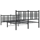 Metal Bed Frame without Mattress with Footboard Black 120x200cm 376340
