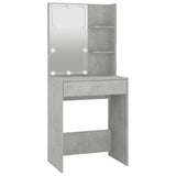 Dressing Table Set with LED Concrete Grey Engineered Wood 3114102