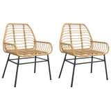 Garden Chairs 2 pcs Brown Poly Rattan 369092
