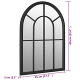 Mirror Black 60x45 cm Iron for Indoor Use 3093516