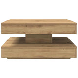 Coffee Table 360-Degree Rotatable Artisan Oak 70x70x34.5 cm 858487
