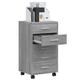 Drawer Cabinet with Castors Grey Sonoma Engineered Wood 342675