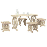 Garden Dining Set Natural wood Solid fir wood Standard Durable 3207139
