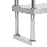 2-Tier Work Table Overshelf 120x30x65 cm Stainless Steel 51193