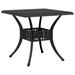 ZNTS Garden Table Black 80x80x75 cm Cast Aluminium 4002812