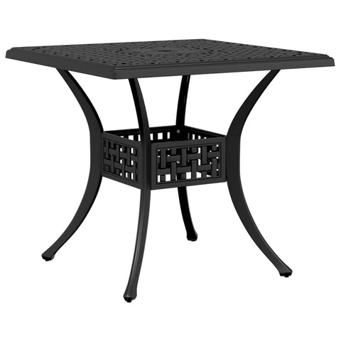 ZNTS Garden Table Black 80x80x75 cm Cast Aluminium 4002812