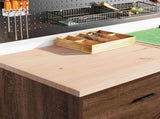 Garage Storage Cabinet Brown Oak 60x51x85 cm Solid Wood Pine 860604