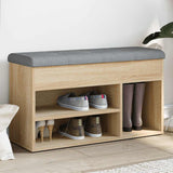 Shoe Bench Sonoma Oak 82x32x45.5 cm Engineered Wood 835028