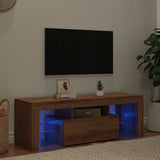 TV Cabinet with LED Lights Artisan Oak 120x36.5x40 cm Engineered Wood 856302
