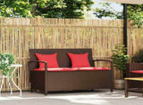Garden Storage Bench with Cushion Brown Poly Rattan 4104217