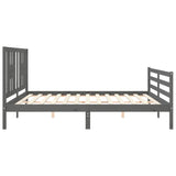 Bed Frame without Mattress Grey 200x200 cm Solid Wood 3194593