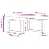 Basin Shelf Wall Mounted Steel and Solid Wood Beech 3302420