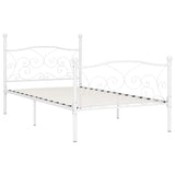 Bed Frame White Metal, Plywood Single Durable Bed Frame 284448