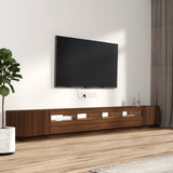 3 Piece TV Cabinet Set with LED Lights Brown Oak Engineered Wood 3120178