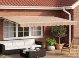 Electric Retractable Awning Blue, Orange and White 3.5 x 2.5 m 3421798