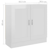 Book Cabinet High Gloss White 82.5x30.5x80 cm Engineered Wood 802711