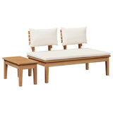Garden Bench 2 pcs Brown Solid Teak wood 42006396