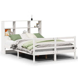 Bookcase Bed without Mattress White 140x200 cm Solid Wood Pine 3322238