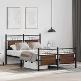 Bed Frame without Mattress Brown Oak 120x190 cm Small Double Engineered Wood 4106856