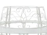 Tree Bench 8-Seater 160 x 89 cm Steel Antique White Round 42029527