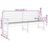 Garden Bench 203.5x48x91.5 cm Solid Wood Pine 824074