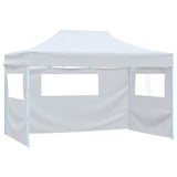Professional Folding Party Tent with 4 Sidewalls 280x410x315 cm Steel White 48900