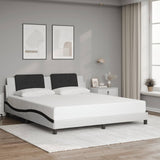 Bed Frame without Mattress "Zadar" White and Black 180x200 cm Super King Faux Leather 3208204
