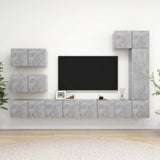 8 Piece TV Cabinet Set Concrete Grey Engineered Wood 3079136