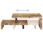 ZNTS 2 Piece Coffee Table Set Solid Reclaimed Wood 320393