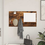 Wall-Mounted Coat Rack with Shelf Smoked Oak 90 x 10 x 50 cm 874519