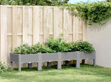 Garden Planter with Legs Light Grey 160x40x42 cm PP 367902