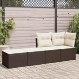 ZNTS 2 Piece Garden Sofa Set with Cushions Brown Poly Rattan Acacia 3328686