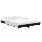 ZNTS Bed Frame without Mattress Black 135x190 cm Double Engineered Wood 832078